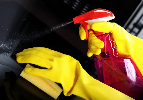 Cleaner inspecting an oven in Kensington during a safety-focused service
